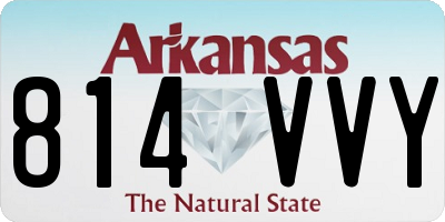 AR license plate 814VVY
