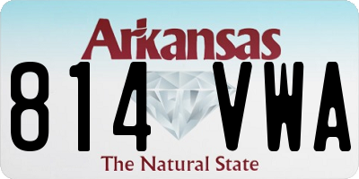 AR license plate 814VWA