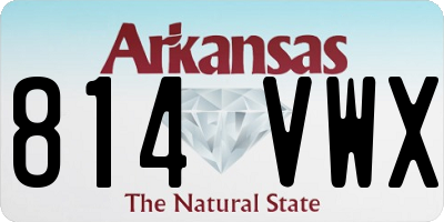 AR license plate 814VWX