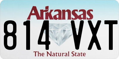 AR license plate 814VXT