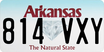 AR license plate 814VXY