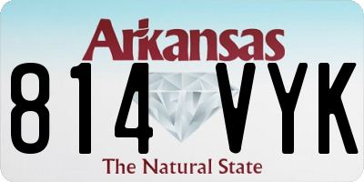 AR license plate 814VYK