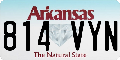 AR license plate 814VYN