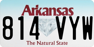 AR license plate 814VYW