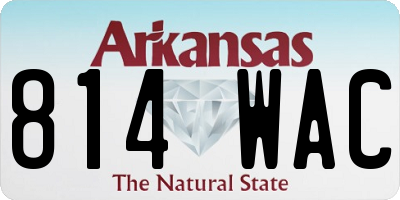 AR license plate 814WAC