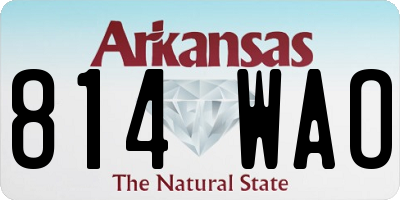 AR license plate 814WAO