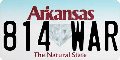 AR license plate 814WAR