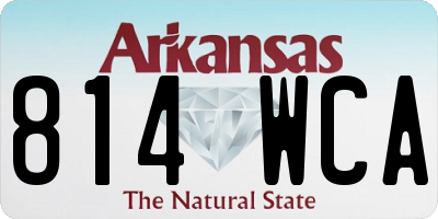 AR license plate 814WCA