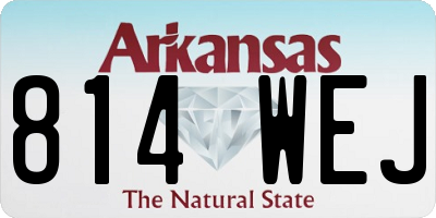 AR license plate 814WEJ