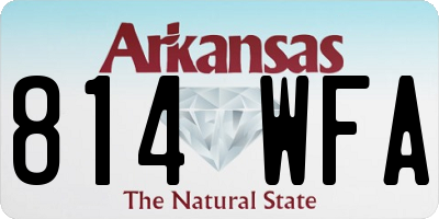 AR license plate 814WFA