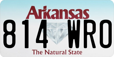AR license plate 814WRO