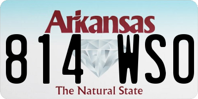 AR license plate 814WSO