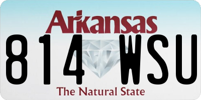 AR license plate 814WSU