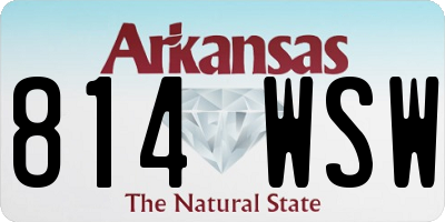 AR license plate 814WSW