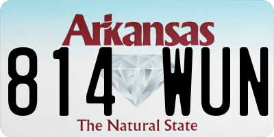 AR license plate 814WUN