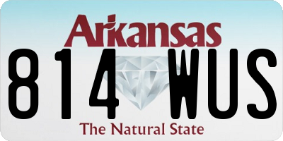 AR license plate 814WUS