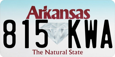 AR license plate 815KWA