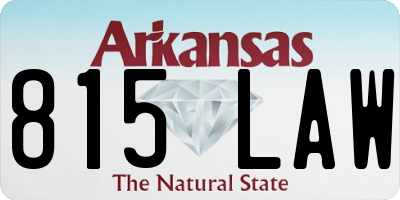 AR license plate 815LAW