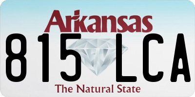 AR license plate 815LCA