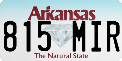 AR license plate 815MIR