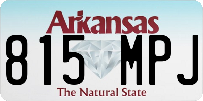 AR license plate 815MPJ