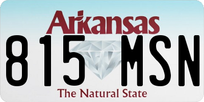 AR license plate 815MSN