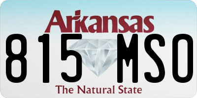 AR license plate 815MSO