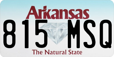 AR license plate 815MSQ