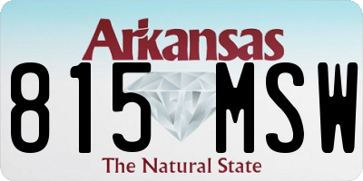 AR license plate 815MSW