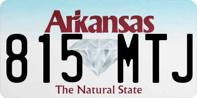 AR license plate 815MTJ