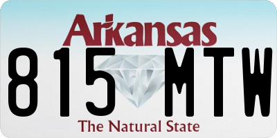 AR license plate 815MTW