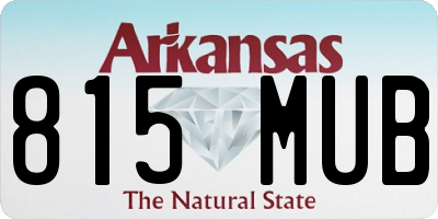 AR license plate 815MUB