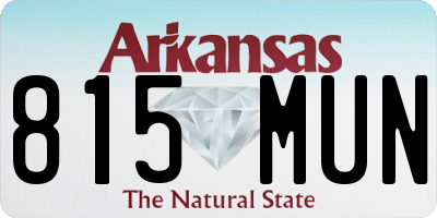 AR license plate 815MUN