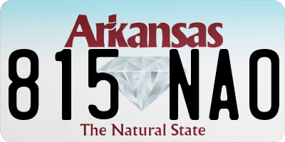 AR license plate 815NAO