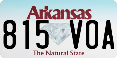 AR license plate 815VOA