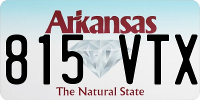 AR license plate 815VTX