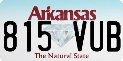 AR license plate 815VUB