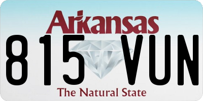 AR license plate 815VUN