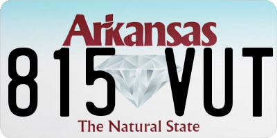 AR license plate 815VUT