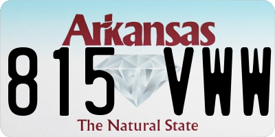 AR license plate 815VWW