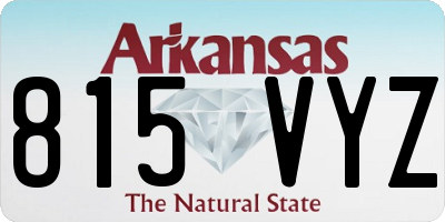 AR license plate 815VYZ