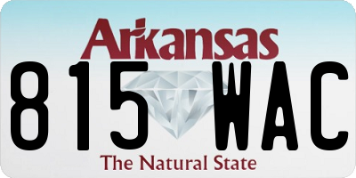 AR license plate 815WAC