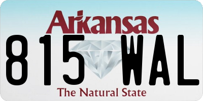 AR license plate 815WAL