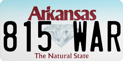 AR license plate 815WAR