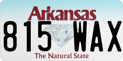AR license plate 815WAX