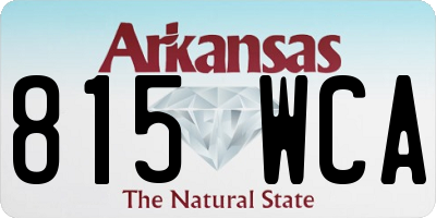 AR license plate 815WCA