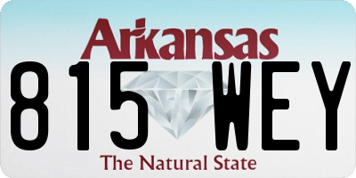 AR license plate 815WEY