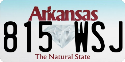 AR license plate 815WSJ
