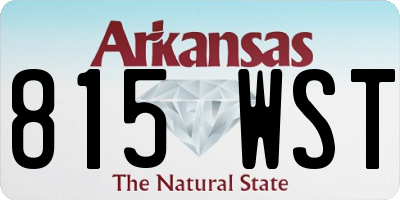 AR license plate 815WST