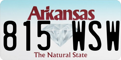 AR license plate 815WSW